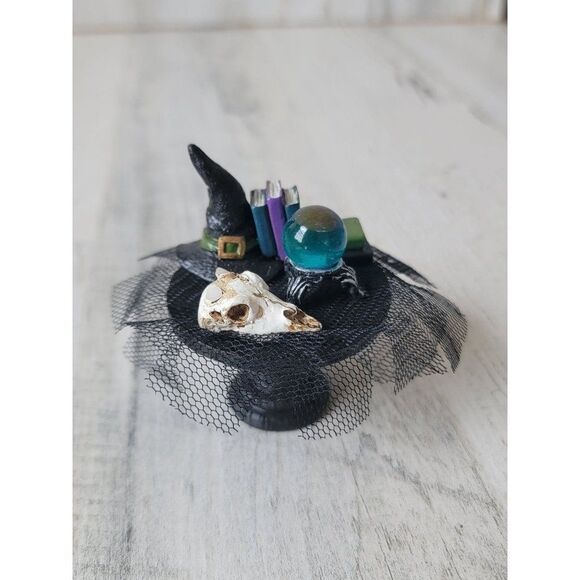 Miniature witches table crystal ball bones books Halloween prop decor - Picture 2 of 5
